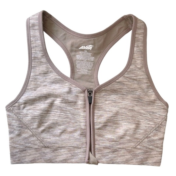Avia Women Plus Size Sport Bra Racer Back Front Zip XXL Yoga Workout Fit - Picture 1 of 2